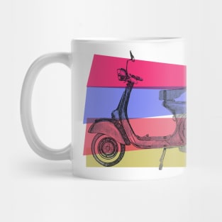 Scooter Vespa on pink and purple Mug